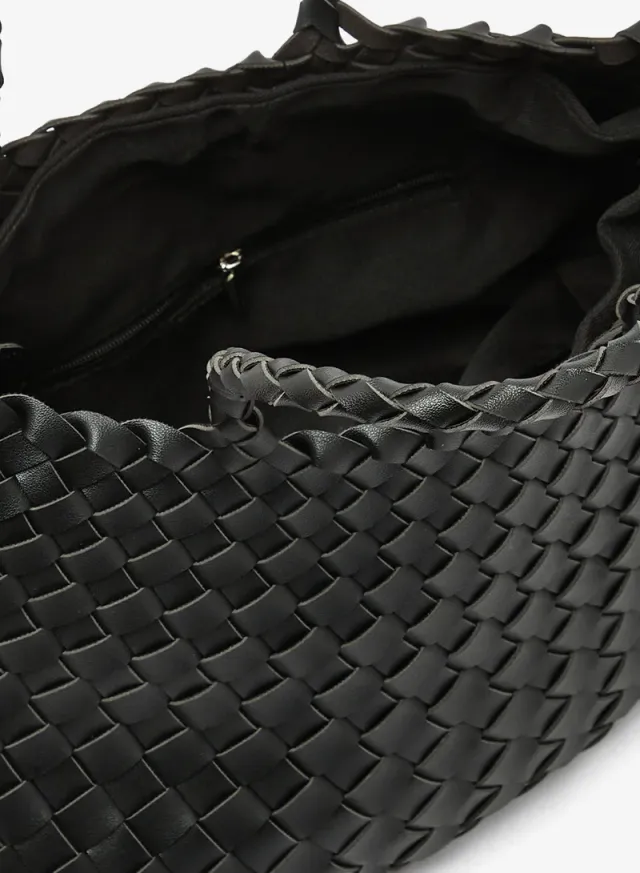 Woven Textured Detail Tote Bag – image 4