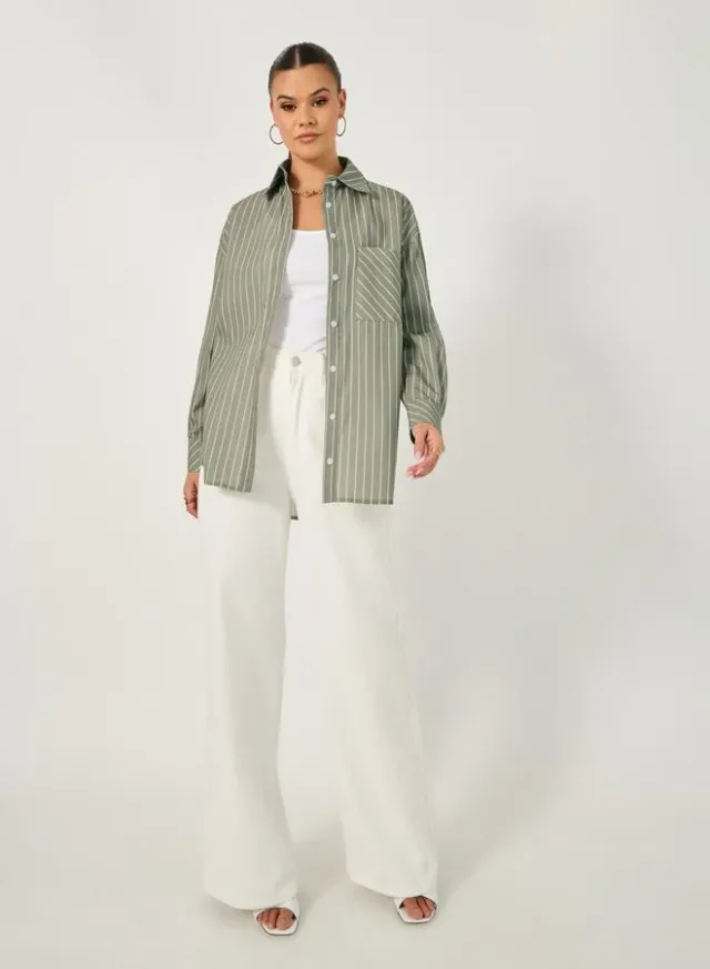 Styli Striped Long Sleeve Oversized Shirt – image 4