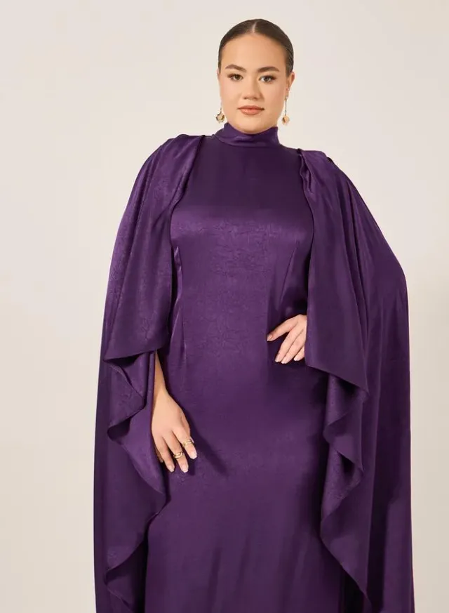 Plus Size Cape Sleeve Maxi Dress – image 3