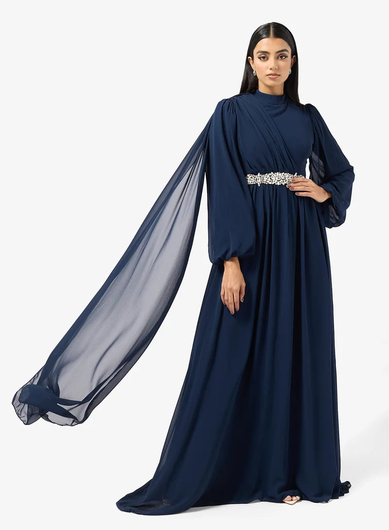 Embellished Waist Trail Dress