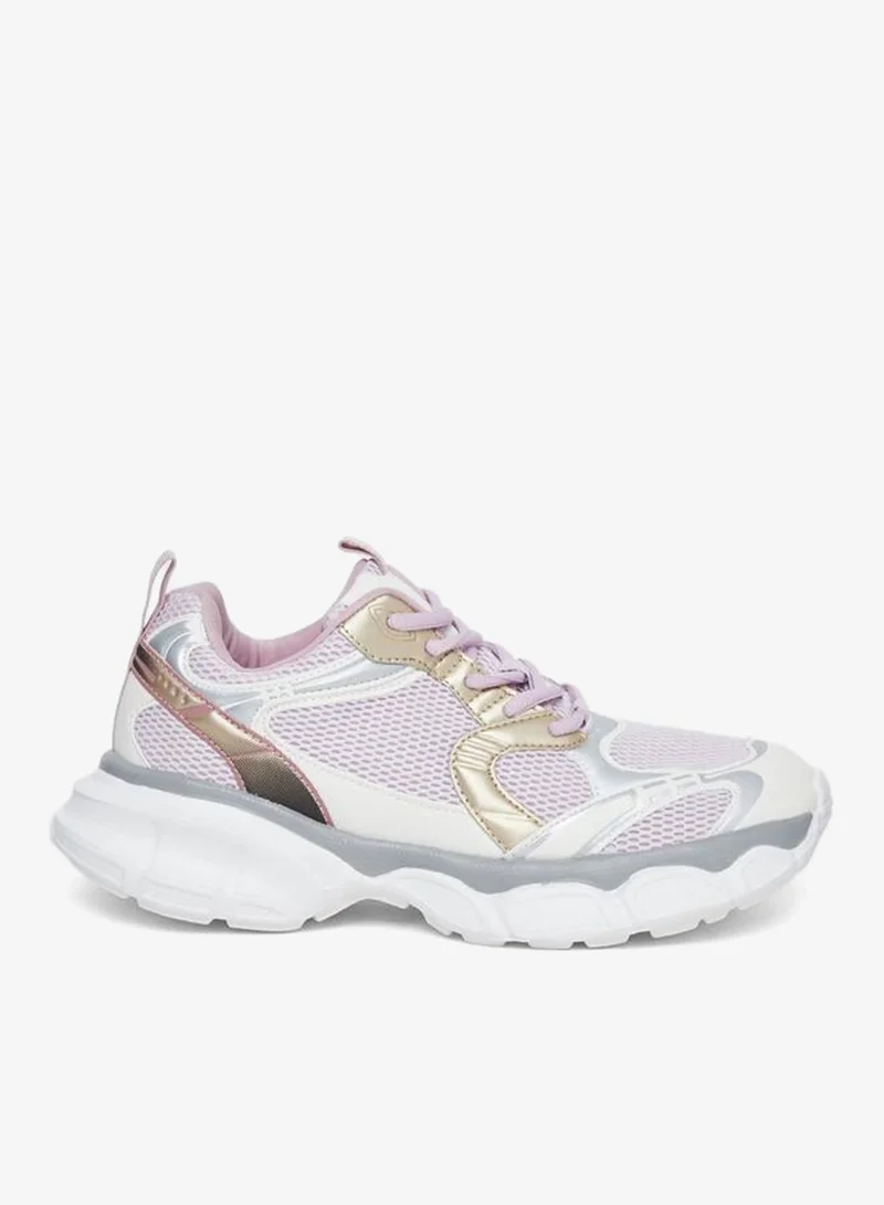 Women's Textured Mesh Sneakers White