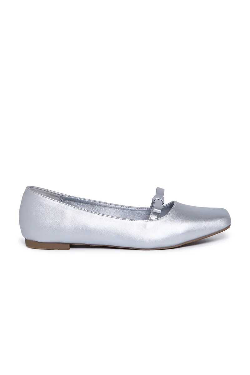 Geoomnii Women's Slip-On Ballet Flats Silver