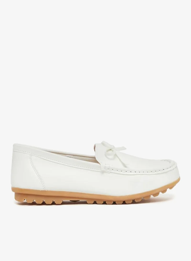 Bow Detail Slip-On Shoes Beige