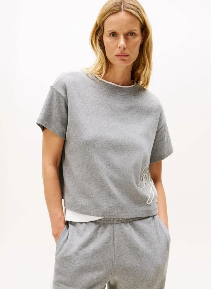 Graphic Crew Neck T-Shirt Grey