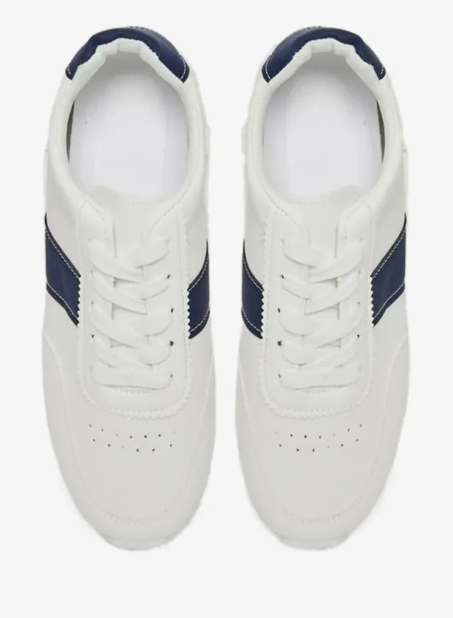 Color Block Lace-Up Sneakers White – image 5