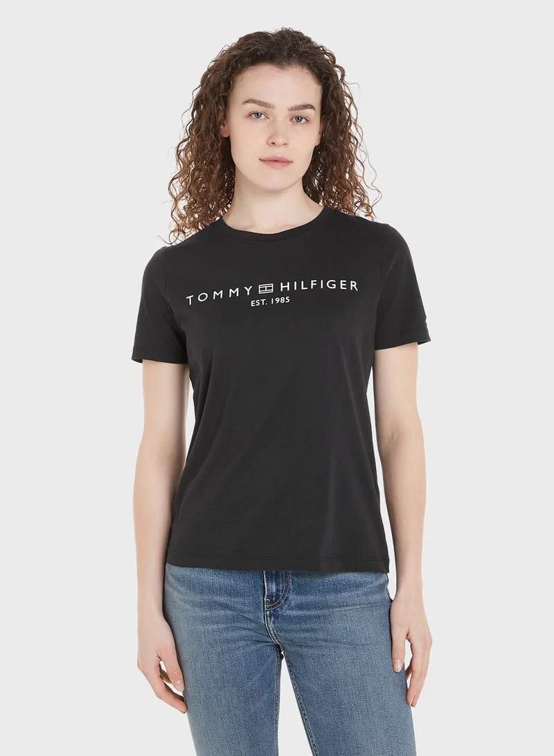 Corporate Logo Crew Neck T-Shirt Black