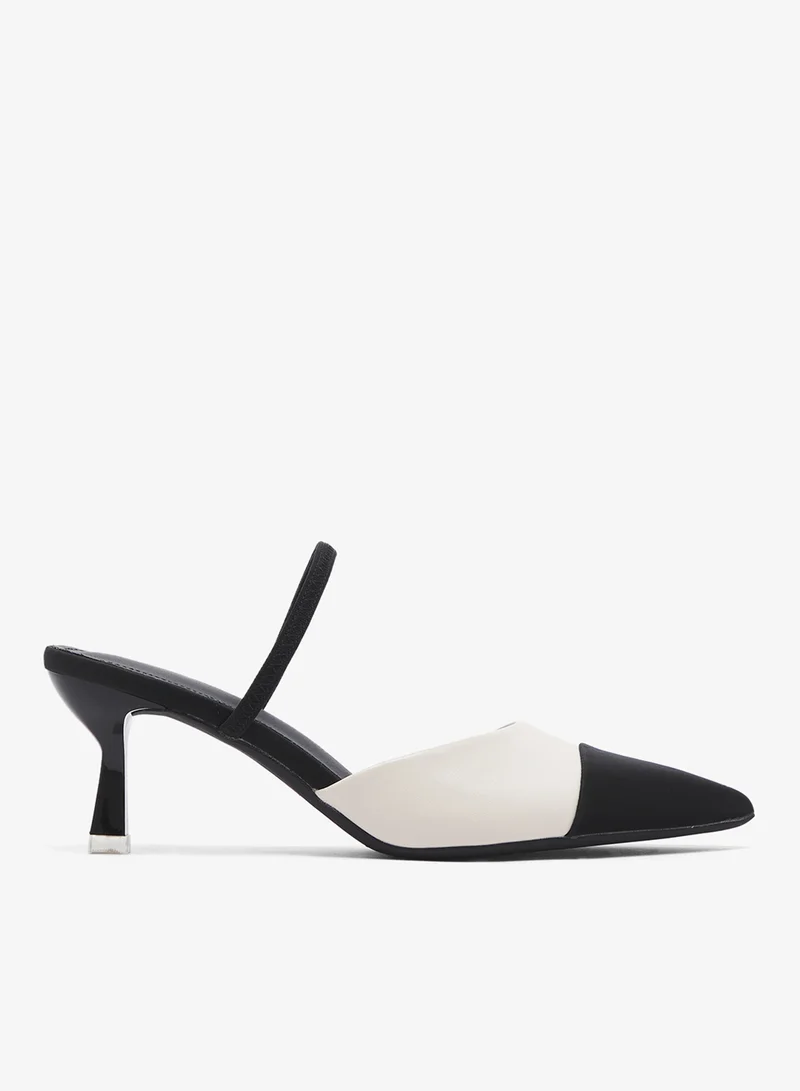 Strappy Mid-Heel Pump Monochrome