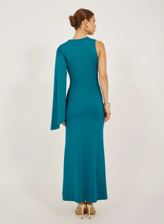 Asymmetric Gown Teal – image 5