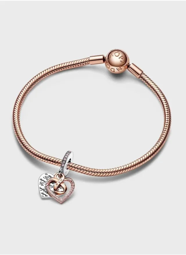 Openwork Heart Charm Bracelet Rose Gold – image 3
