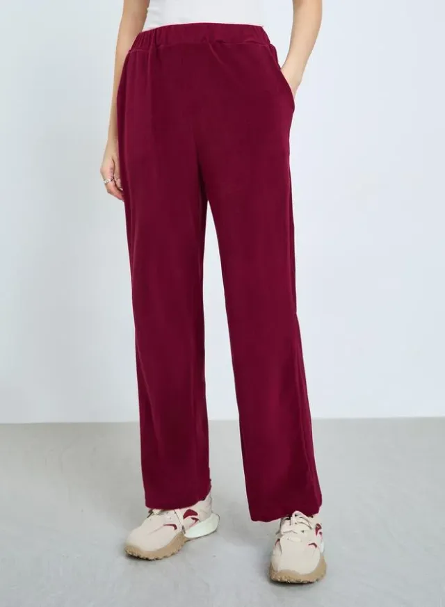 Fleece Jacket and Pants Set Burgundy – image 5