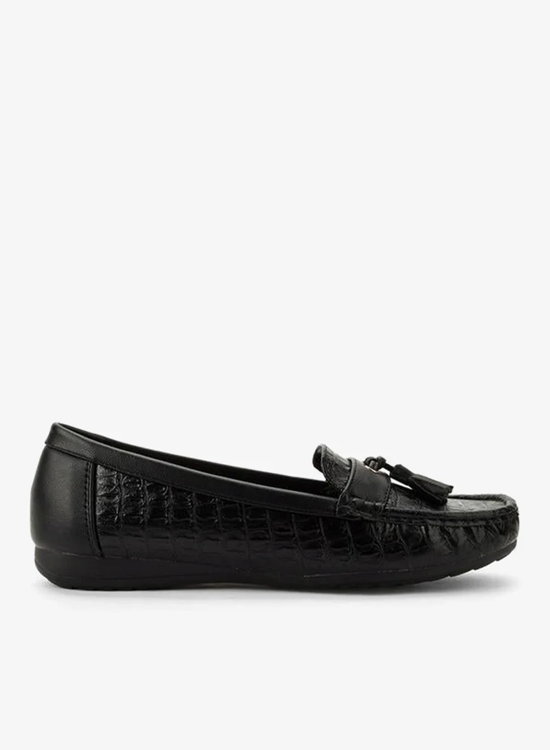 Women's Tassel Moccasins Black