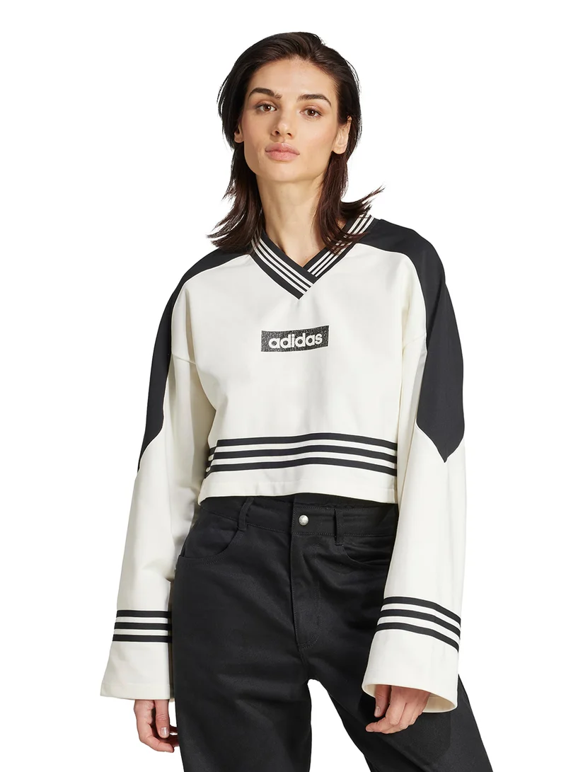 Blocking Logo Sweatshirt Beige