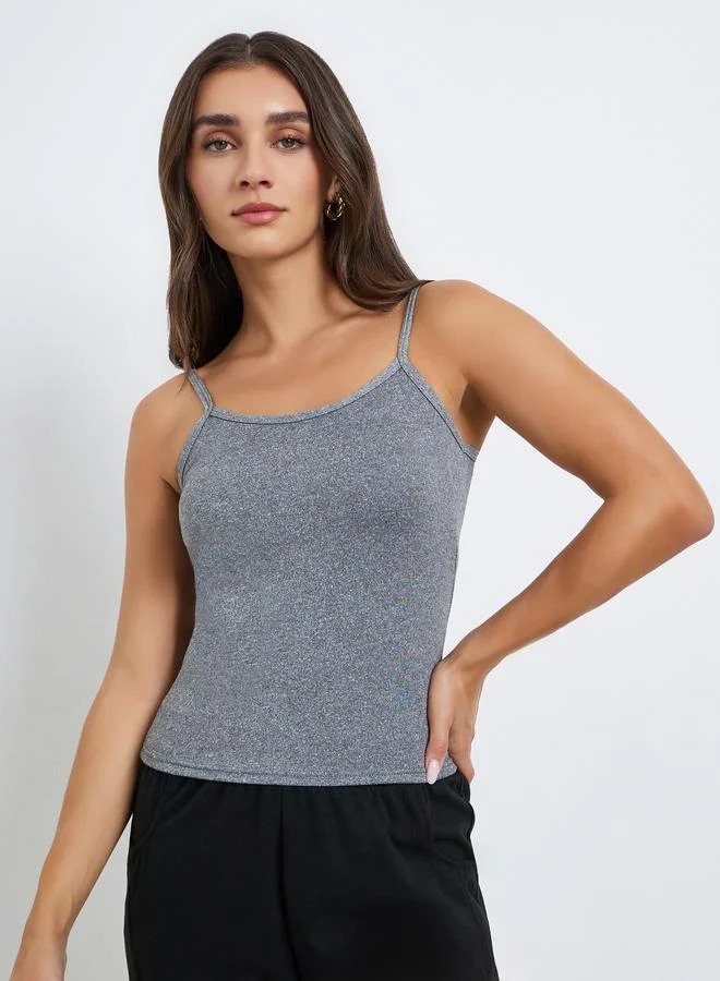 Women's Scoop Neck Fitted Cami Grey