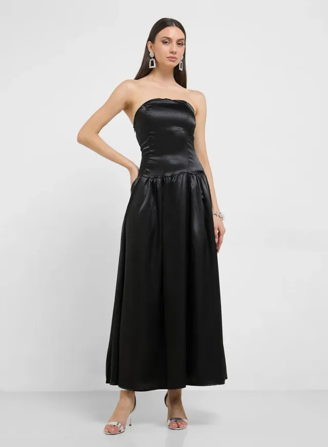 Ella Black Maxi Fit & Flare Evening Dress - Sweetheart Neck – image 4