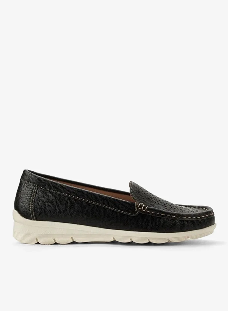 Women's Perforated Loafers Black