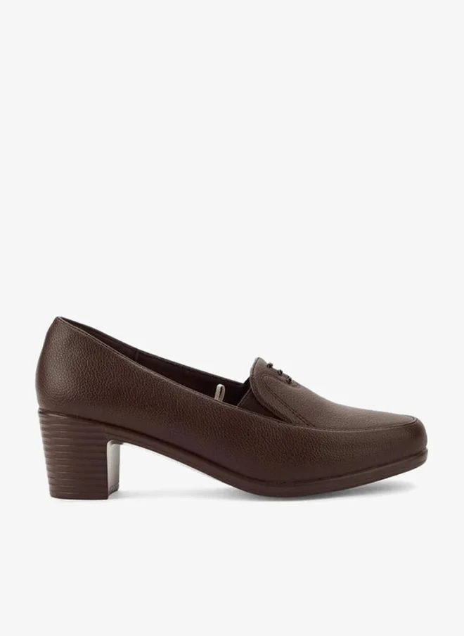 Women's Slip-On Block Heels Brown