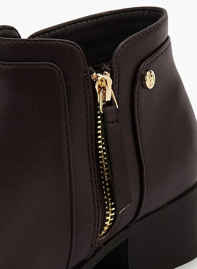 Flora Bella Solid Ankle Boots With Zip Closure