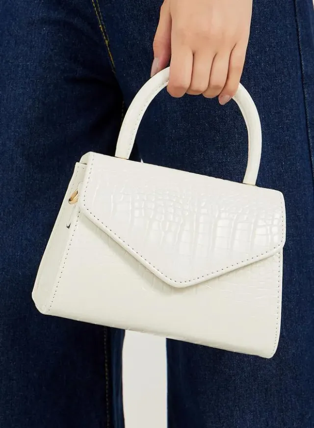 Textured Handbag with Detachable Strap – image 4