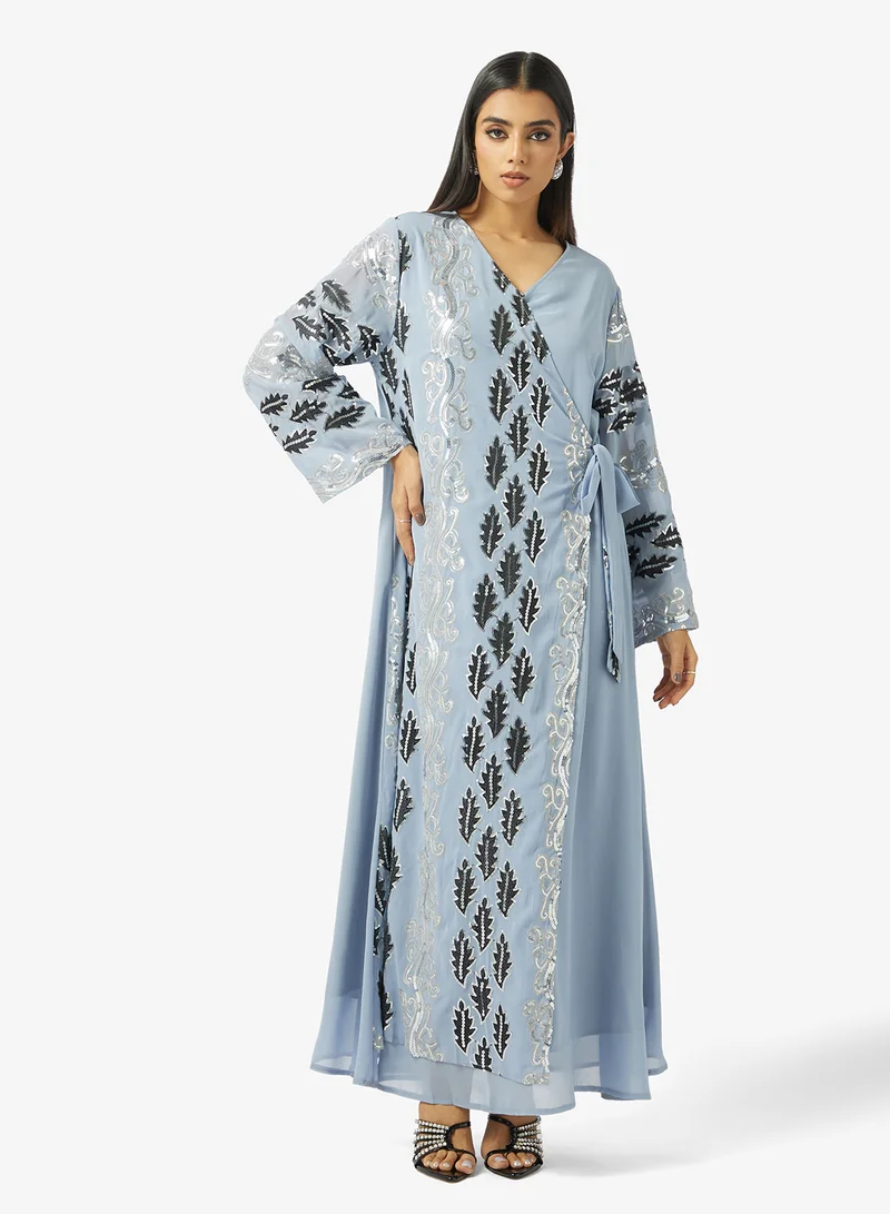 Printed Jalabiya Blue
