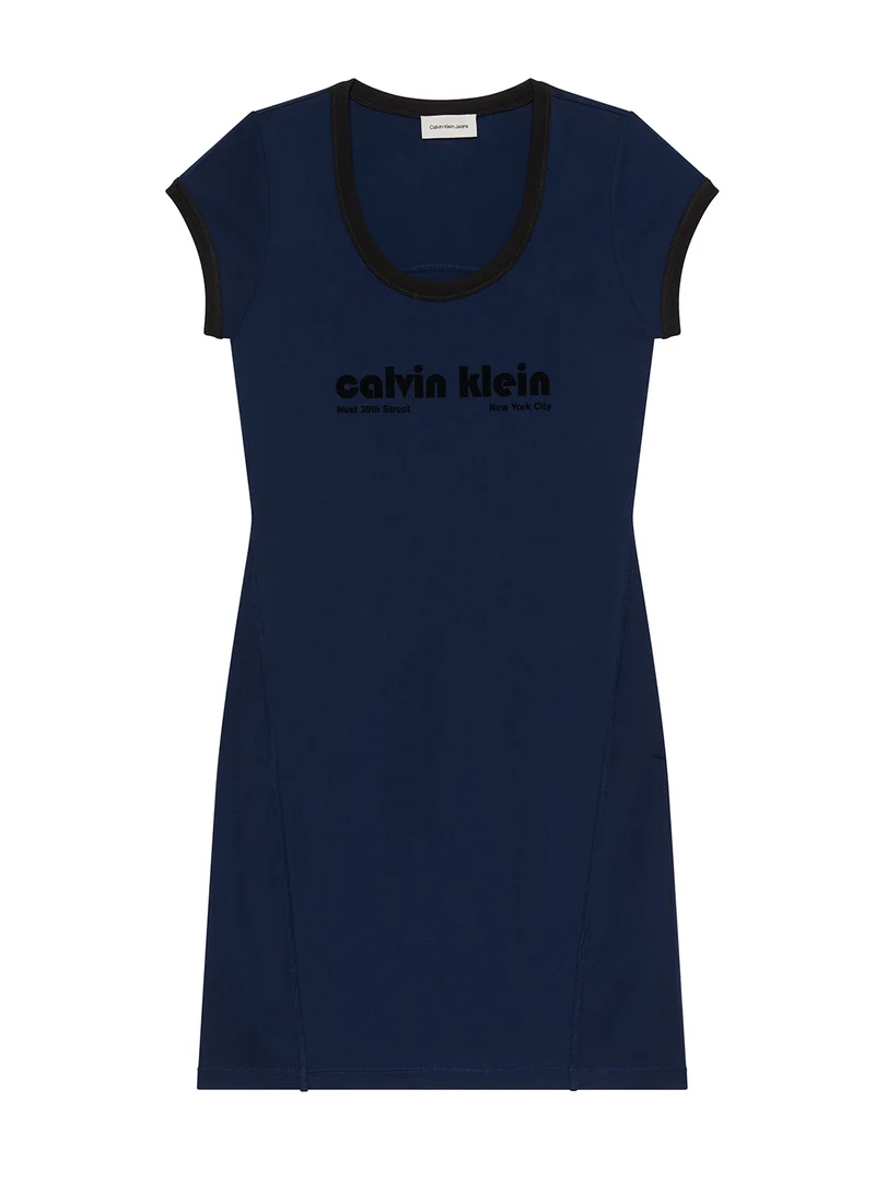 Logo T-Shirt Mini Dress Dark Blue