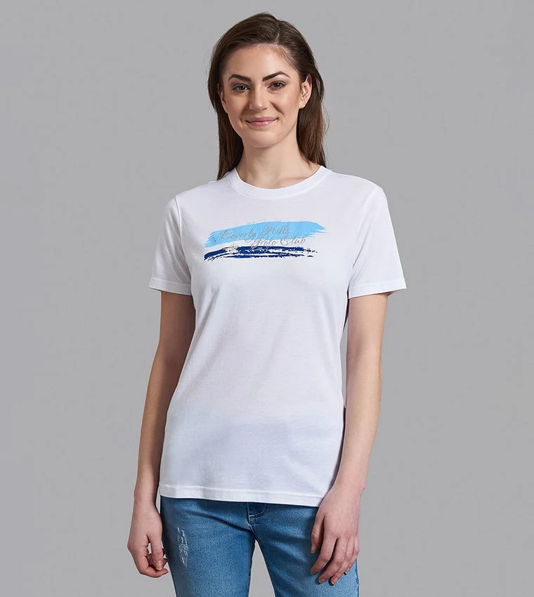 Printed Crew Neck T-Shirt White