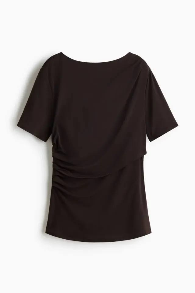 MAMA Draped Nursing Top Charcoal