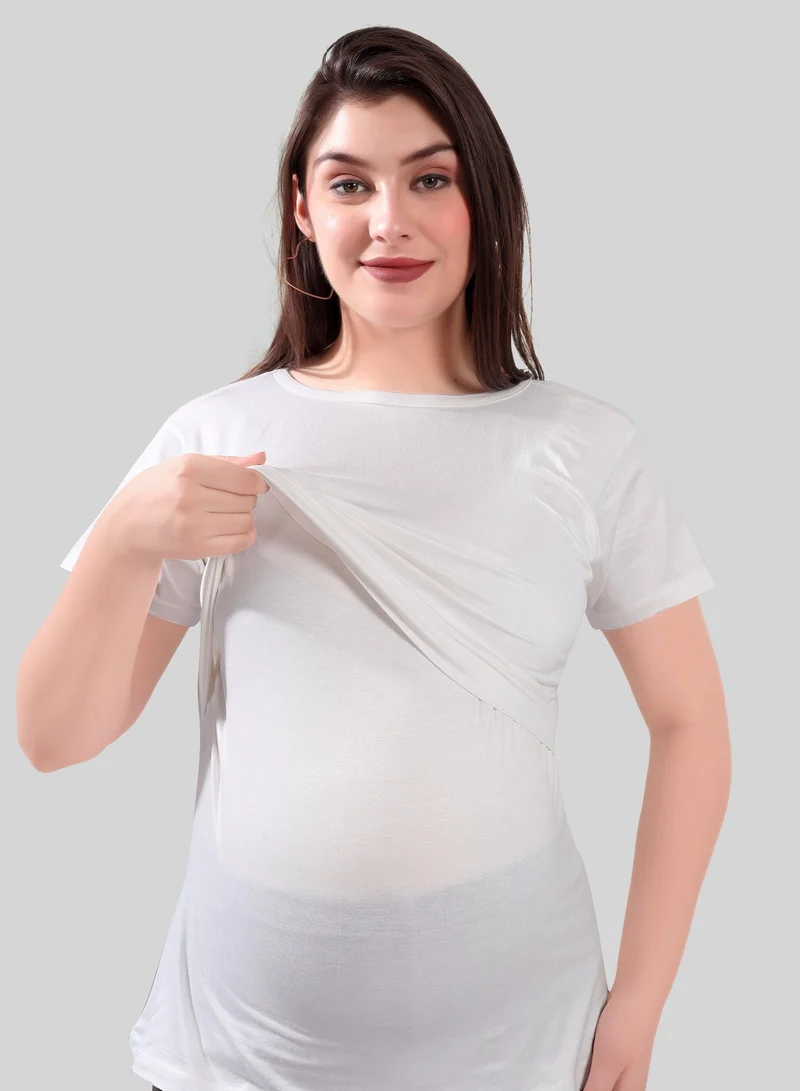 Maternity & Nursing Pull On Top White
