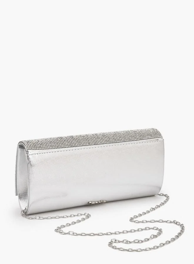 Embellished Clutch With Chain Strap