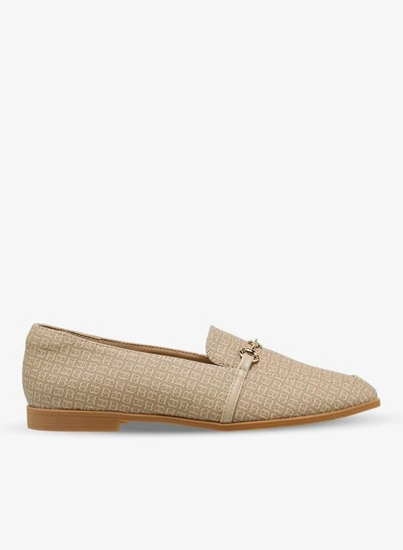Women's Monogram Print Loafers Beige