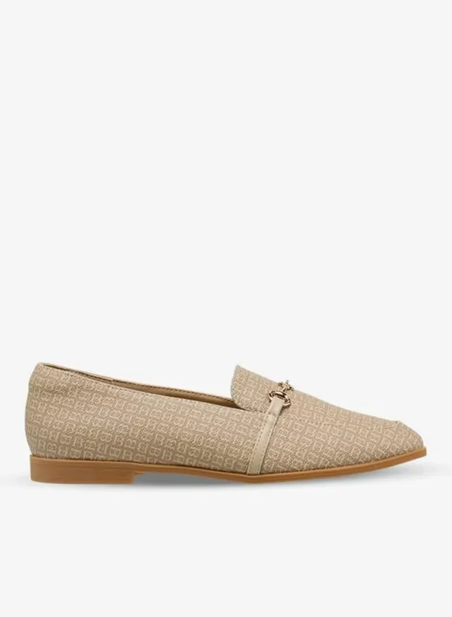 Women's Monogram Print Loafers Beige