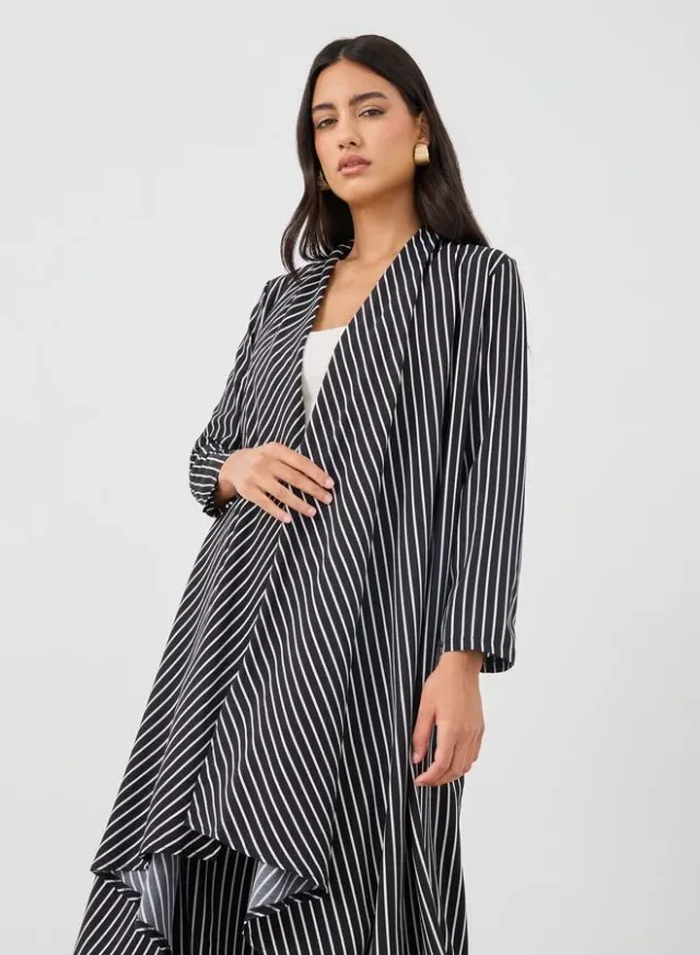 Striped Kimono & Wide Leg Pants Set – image 2