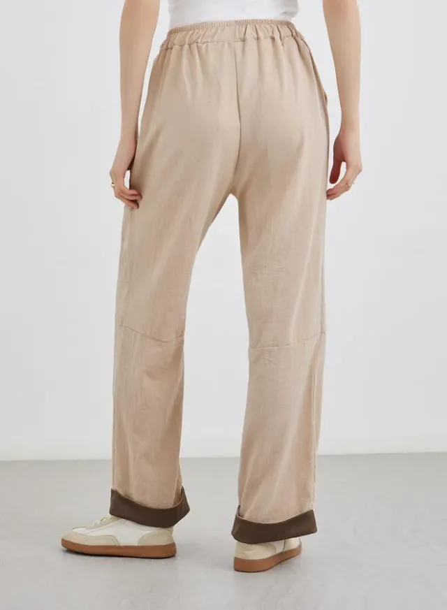 Contrast Hem Paneled Pants – image 5