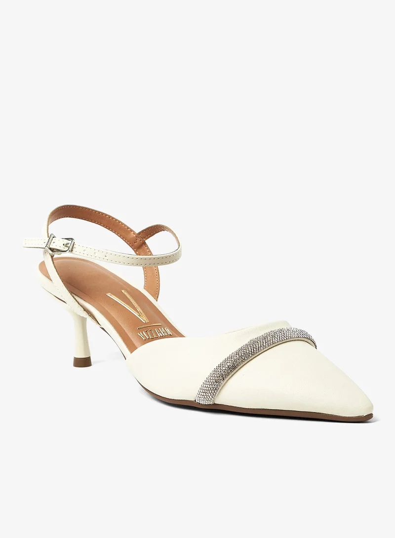 Women's Low Heel Slingback Pumps Beige