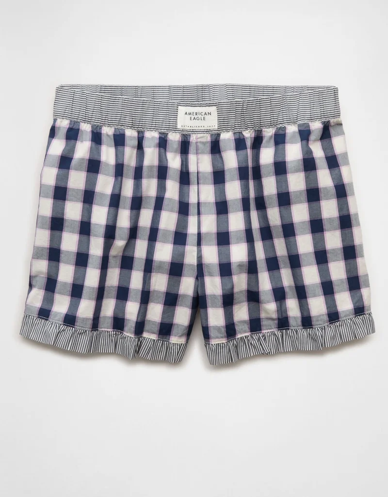 AE Ruffle Boxer Shorts Deep Slate Blue