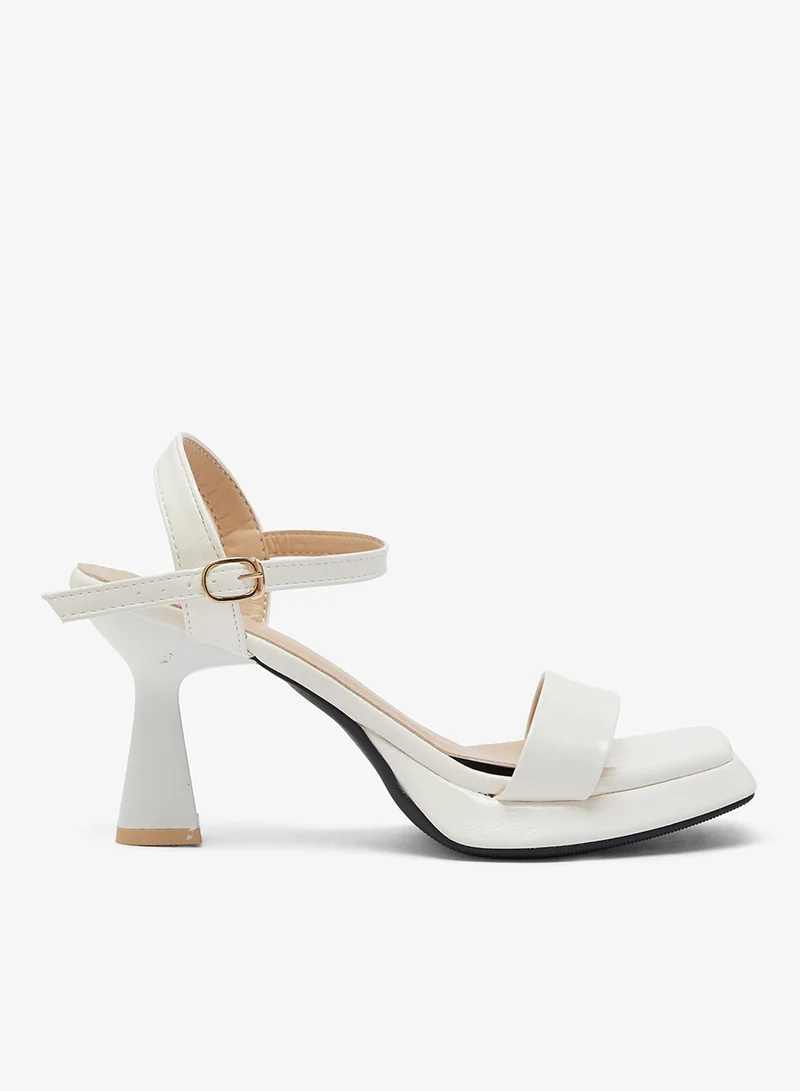 High Heel Platform Sandals White