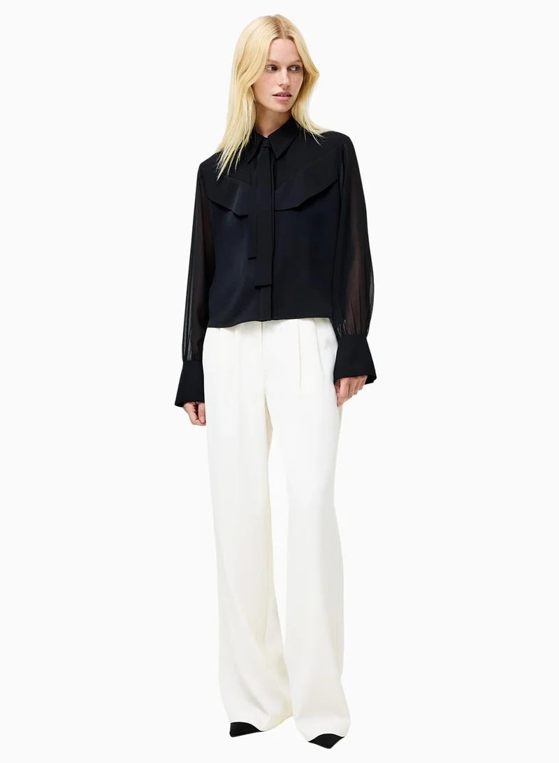 Arezzo Neck Tie Shirt Black