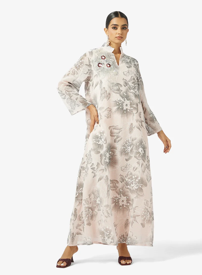 Floral Print Jalabiya