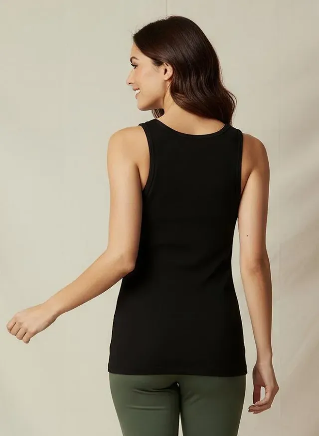 Slim Fit Ribbed Scoop Neck Tank Top – image 3