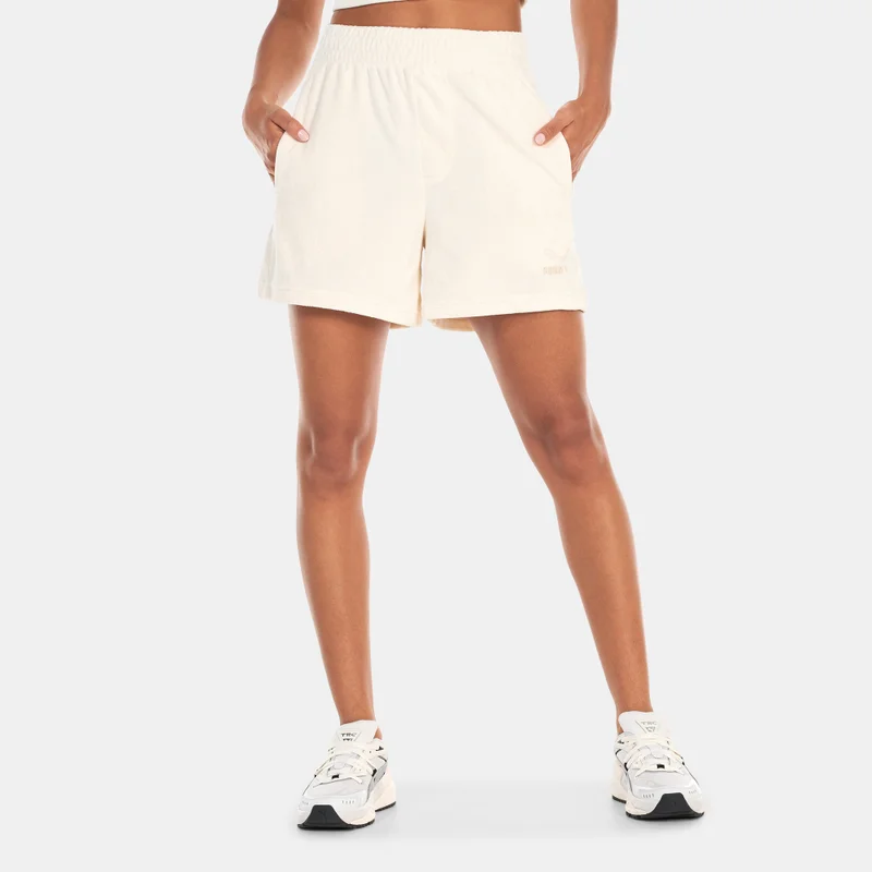 Women's Towelling Shorts Beige