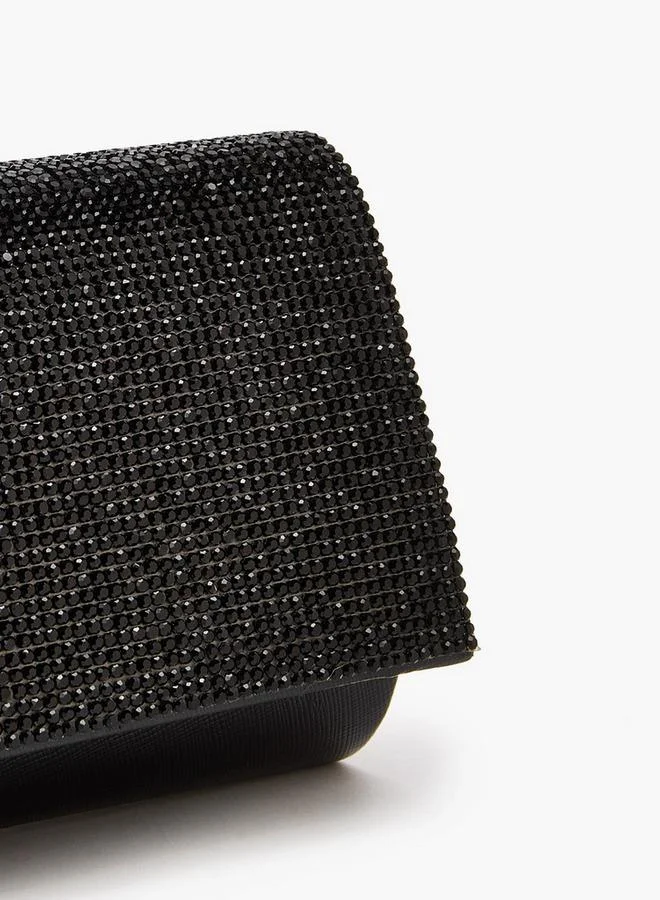 Embellished Clutch With Chain Strap