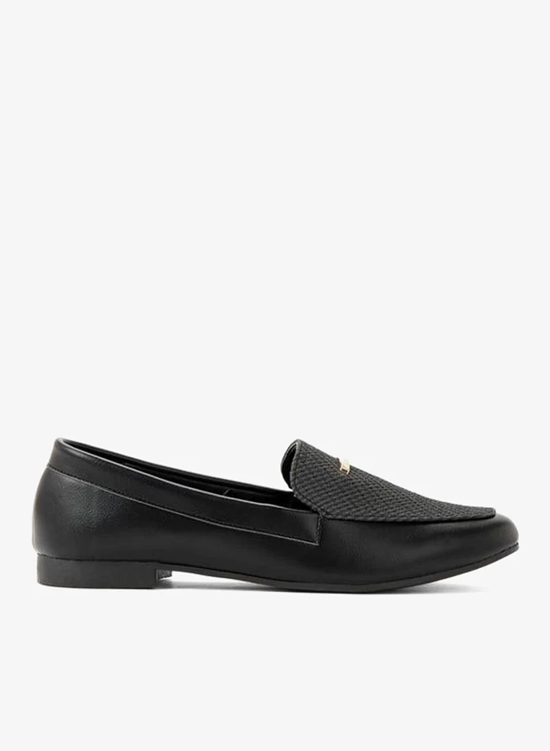 Women's Textured Loafers Black