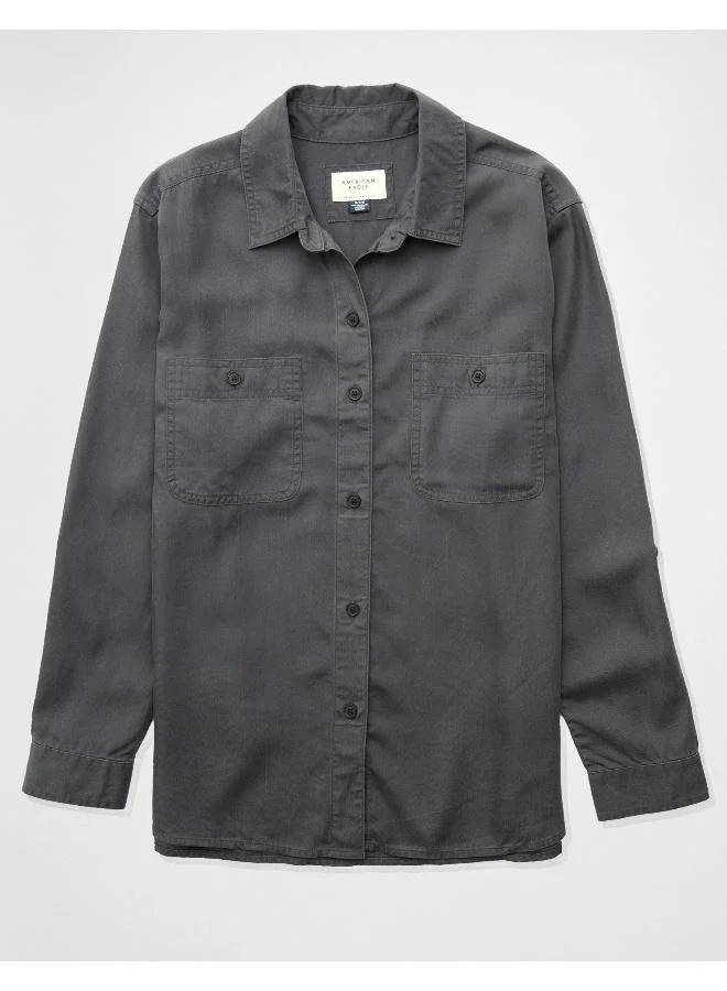 AE Bestie Long-Sleeve Button-Up Shirt