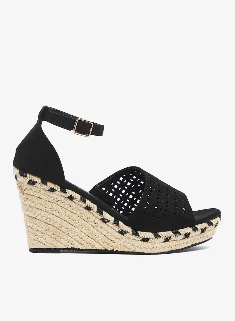 High Wedge Sandal Black