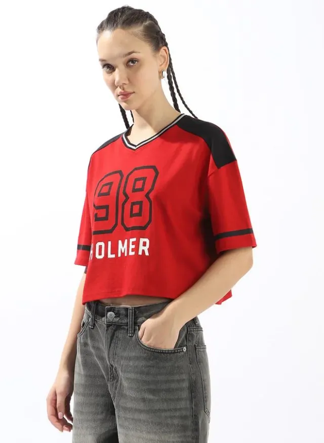 Women's Printed Cotton Boxy Fit T-Shirt Multicolour – image 7