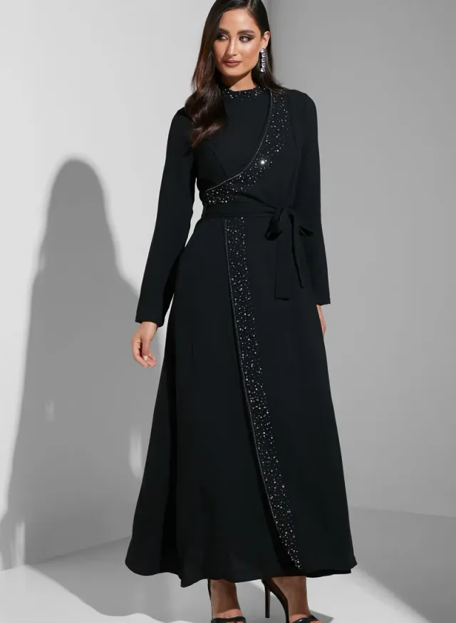 Overlap Detail Dress Black