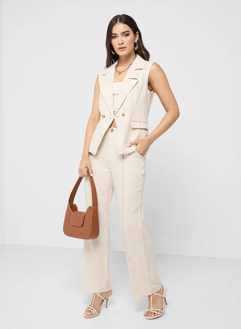 Vest & Pant Set Beige