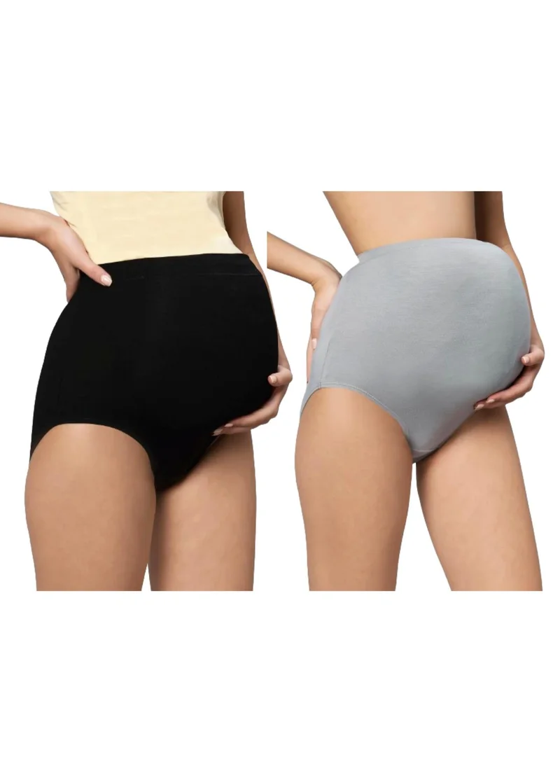 TUMMY Bamboo Cotton High Waist Maternity Knickers Black