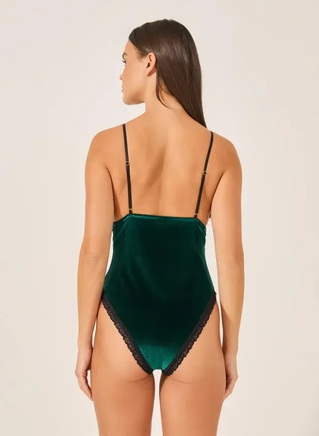 Velvet Lace Insert Bodysuit – image 3