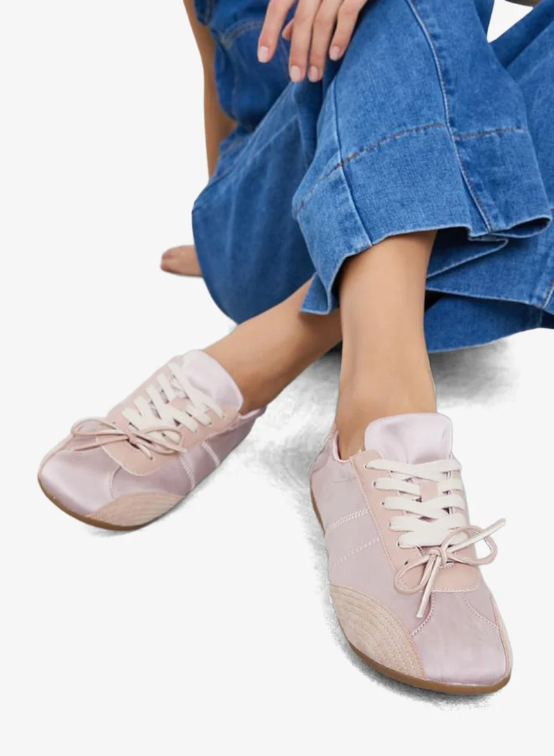 Satin Panel Sneakers Pink