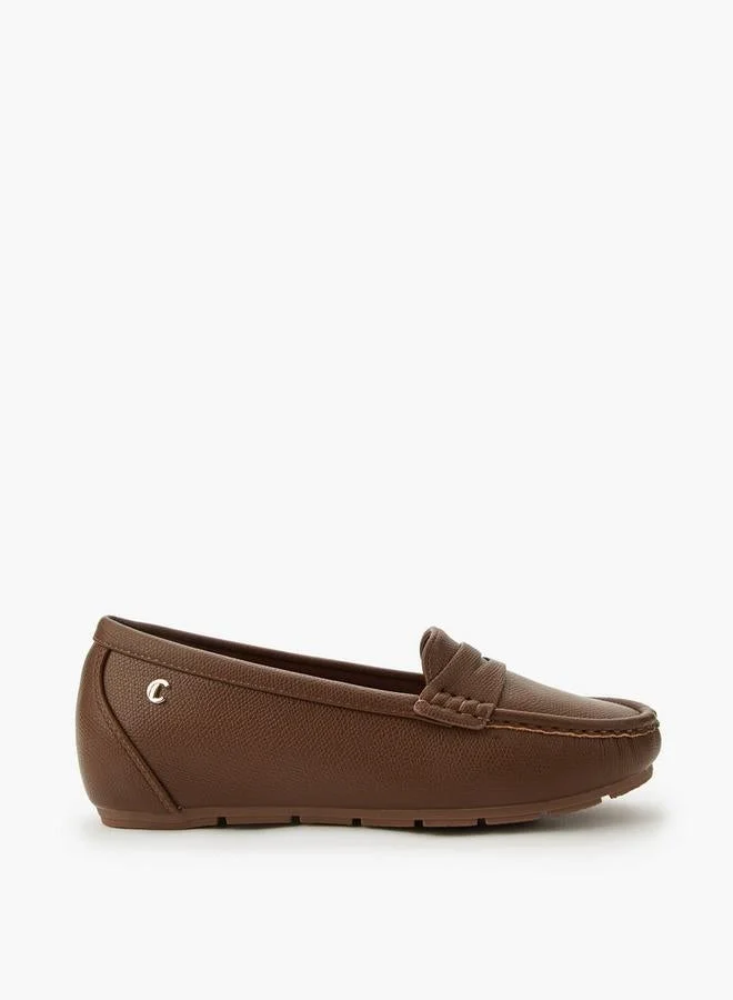 Women's Textured Moccasins Brown